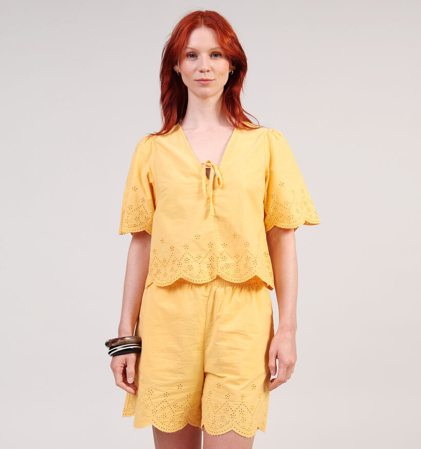 Pieces Talmina Blouse courte en Jaune pour femmes (357400)