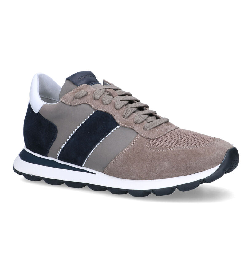 Geox Spherica Blauwe Veterschoenen in daim (326724)