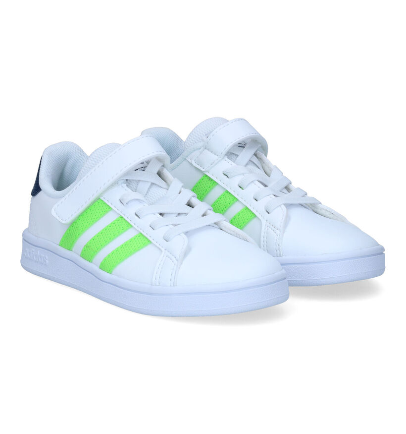 adidas Grand Court C Baskets en Blanc pour garçons (318923)