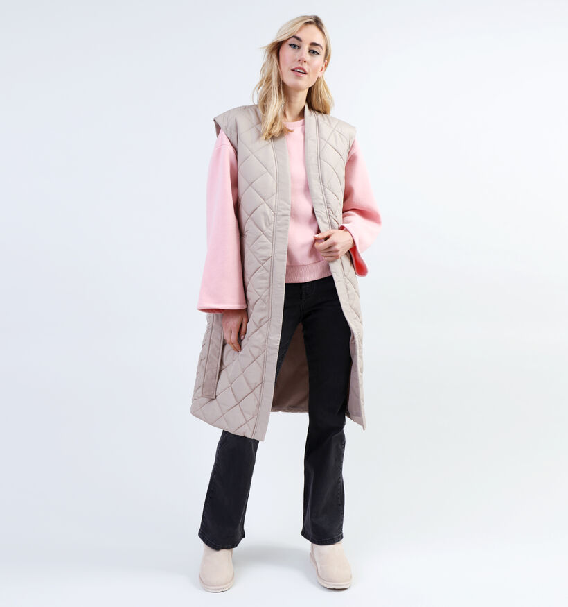 Vero Moda Ligagold Veste sans manches mi-long en Brun pour femmes (334171)