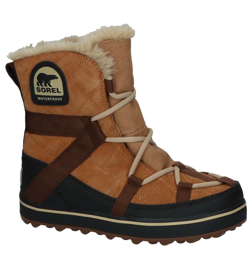 Sorel Glacy Explorer Cognac Snowboots in daim (231096)