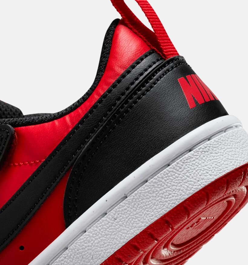 Nike Court Borough Low Zwarte/Rode Sneakers Nike Court Borough Low Zwarte/Rode Sneakers voor jongens, meisjes (359838) - geschikt voor steunzolen