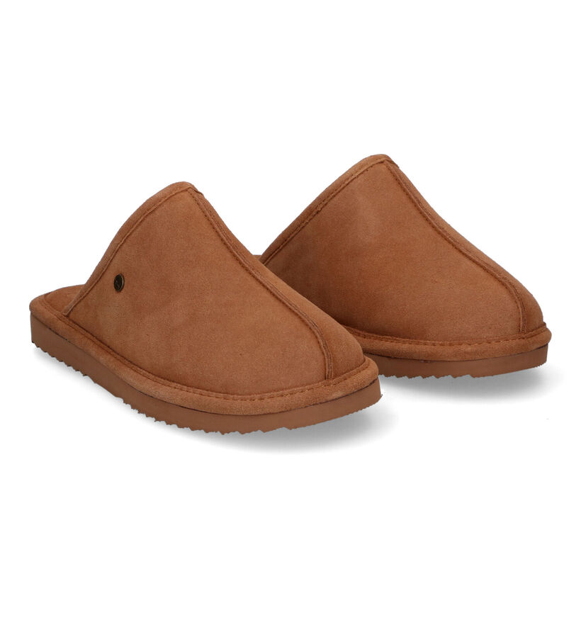 Warmbat Barron Pantoufles en Cognac pour hommes (296344)