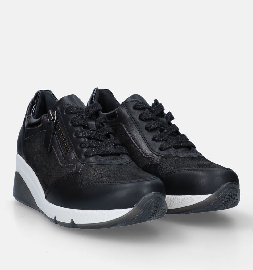 Gabor Zwarte Sneakers met sleehak voor dames (331176) - geschikt voor steunzolen