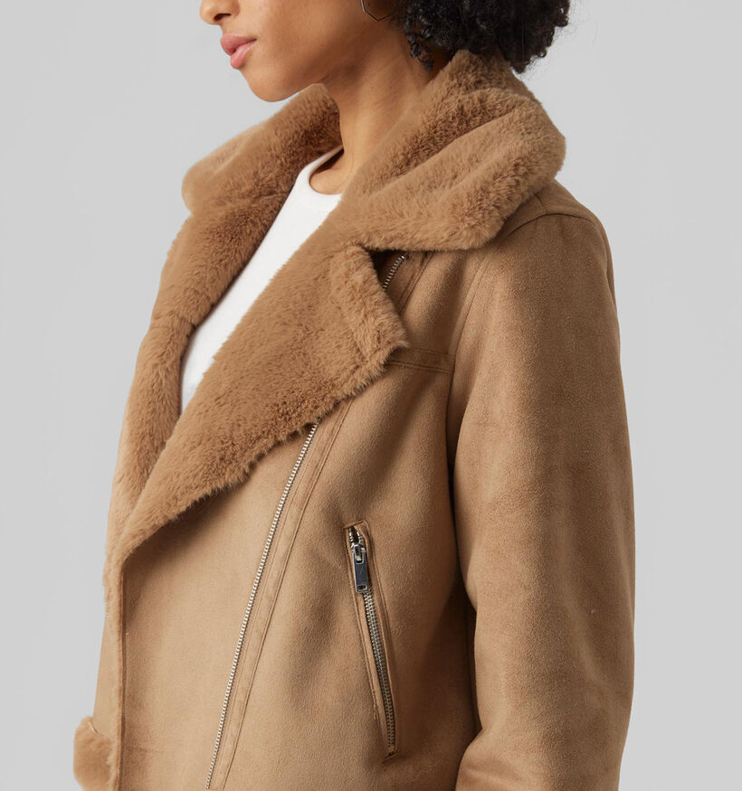 Vero Moda Peggy Manteau court en Camel pour femmes (329001)