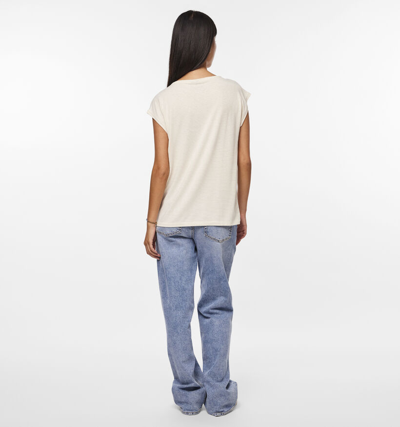 Pieces Billo T-shirt en Blanc pour femmes (351122)