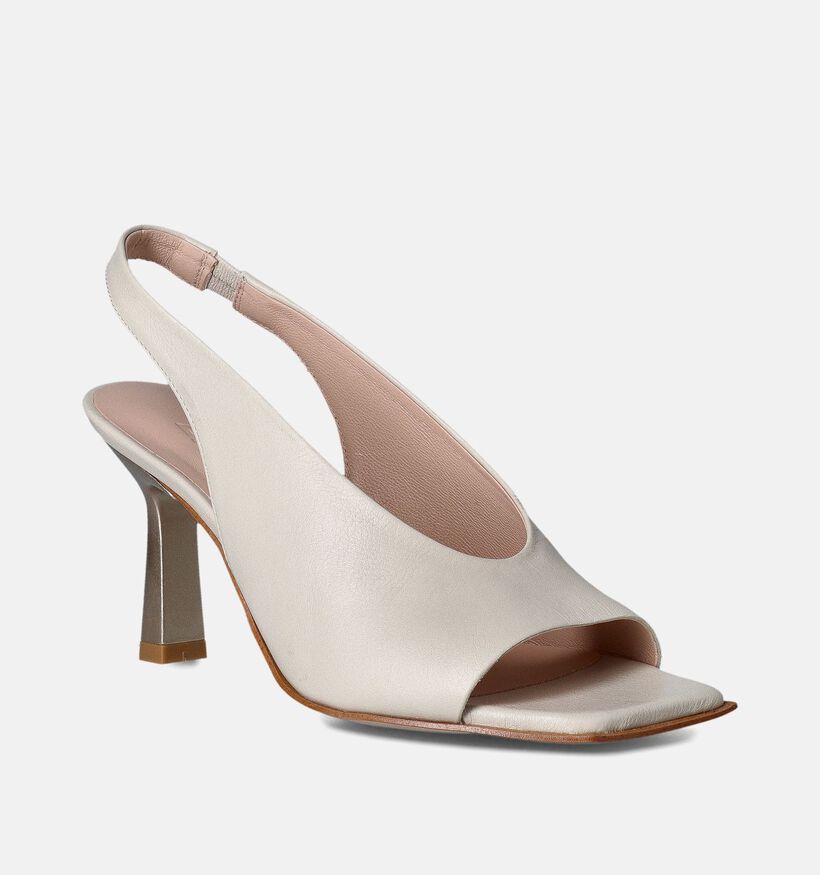 Zinda Ecru Sandalen met hak voor dames (365016)