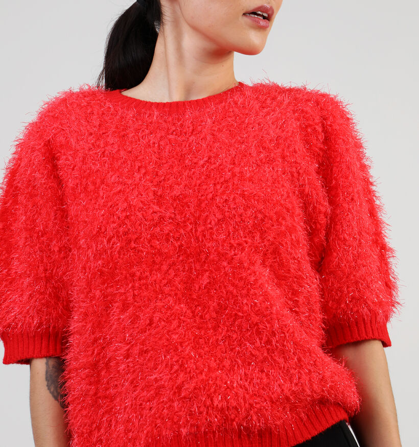 Pieces Fee Rode Trui met korte mouwen voor dames (349428)