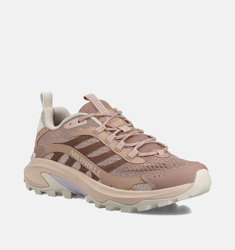 Merrell MOAB Speed 2 Bruine/Roze Wandelschoenen voor dames (363641) - geschikt voor steunzolen