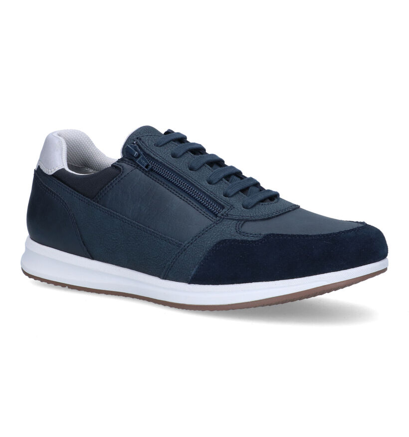 Geox Optek Avery Bruine Veterschoenen in kunstleer (320090)