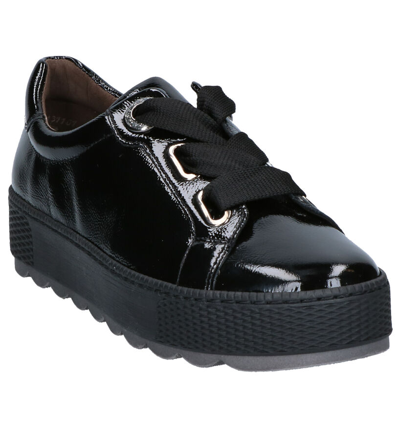 Gabor OptiFit Zwarte Veterschoenen in lak (260221)