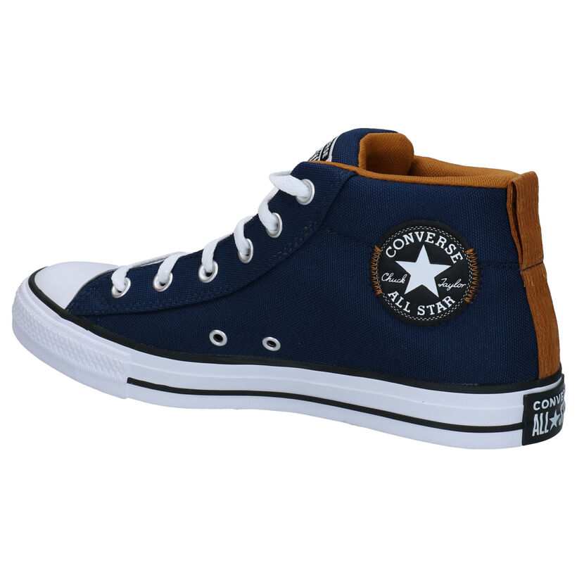 Converse Chuck Taylor All Star Baskets hautes en Bleu fonc&eacute; en textile (287175)