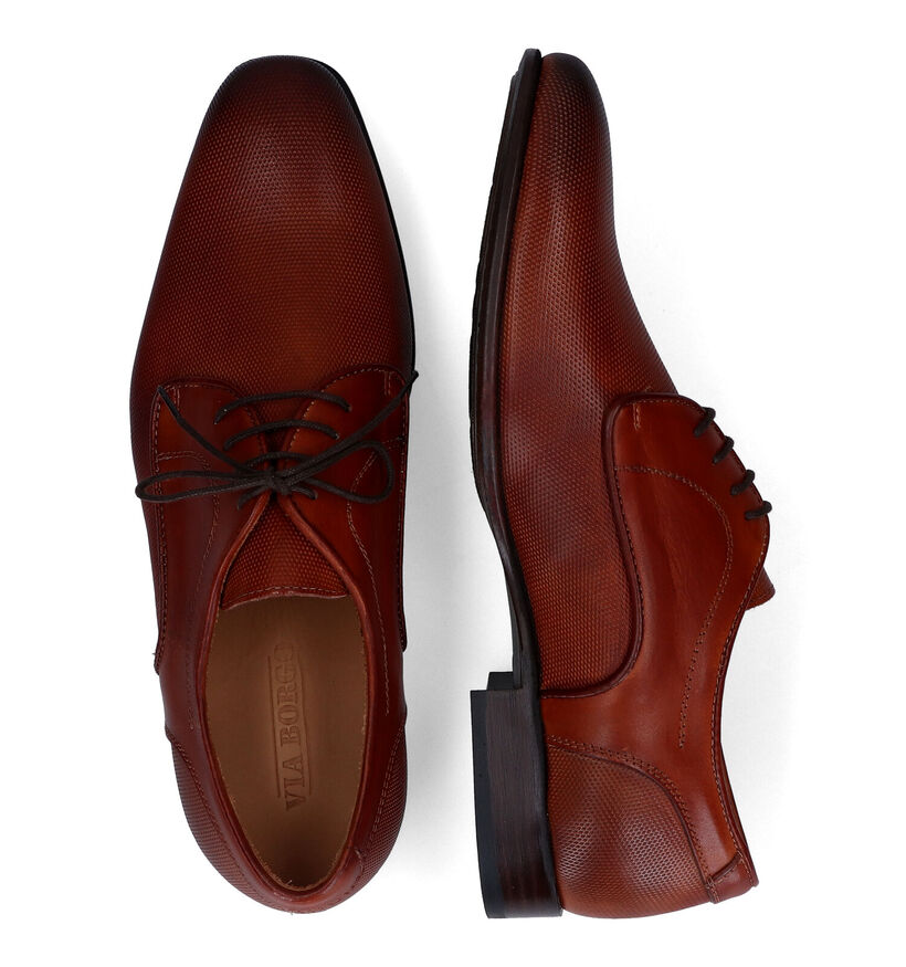 Via Borgo Cognac Geklede Veterschoenen voor heren (325436)