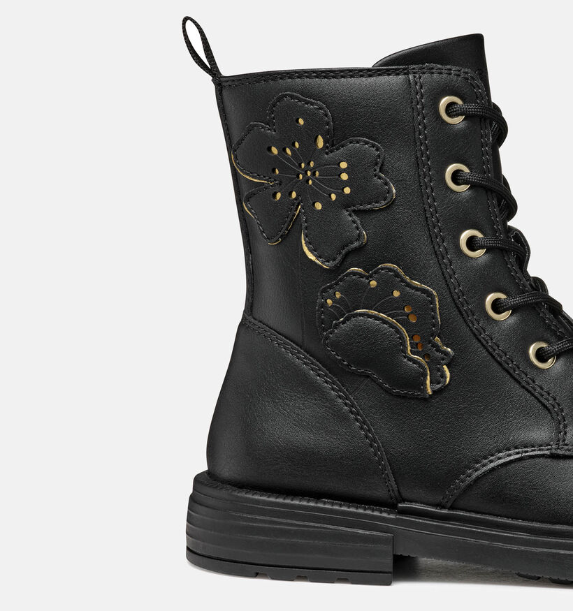 Geox Eclair Zwarte Veterboots Geox Eclair Zwarte Veterboots voor meisjes (360342) - geschikt voor steunzolen