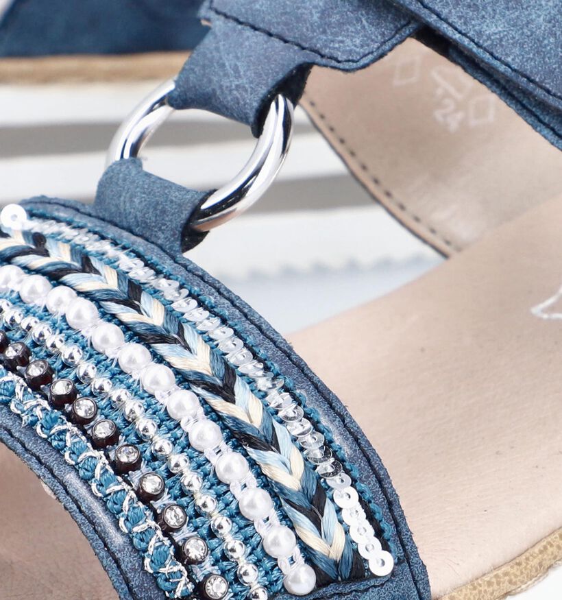 Rieker Blauwe Slippers met Sleehak voor dames (354969)