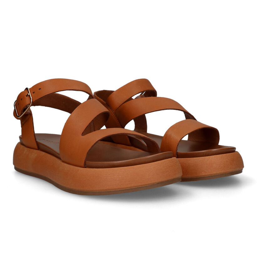 Inuovo Sandales plates en Noir pour femmes (356459)