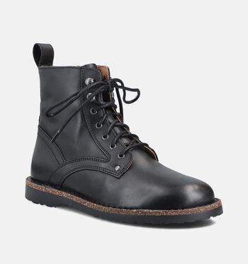 Birkenstock High Boots natural leather black/NATURAL LEATHER COGNAC