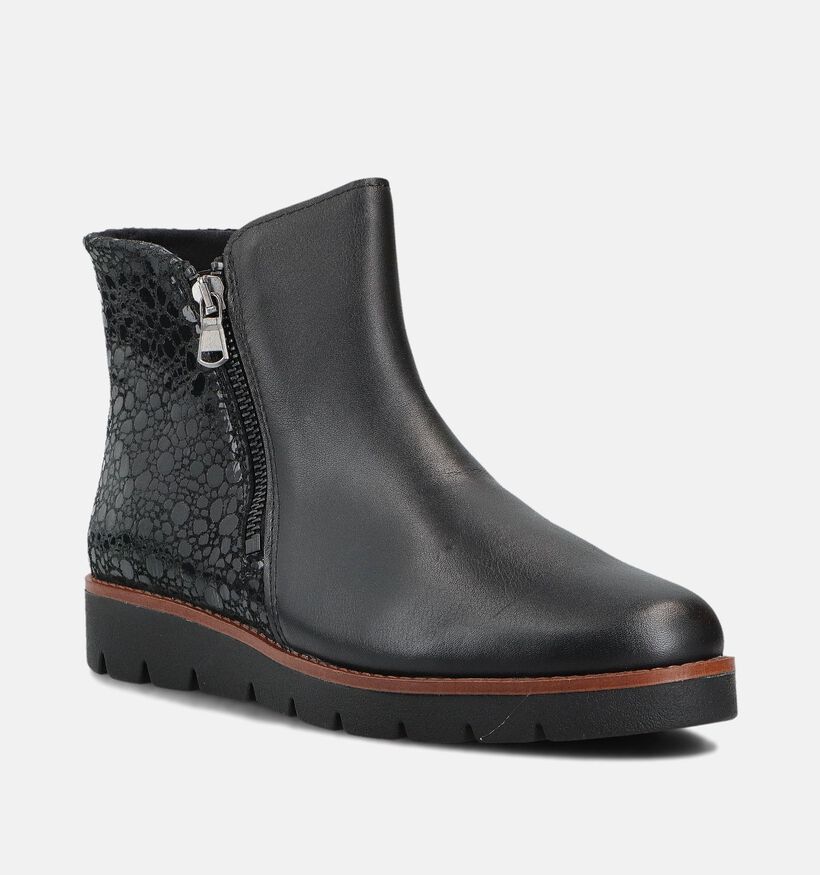 Solemade Zoe Bottines plates en Noir pour femmes (380022) - pour semelles orthop&eacute;diques