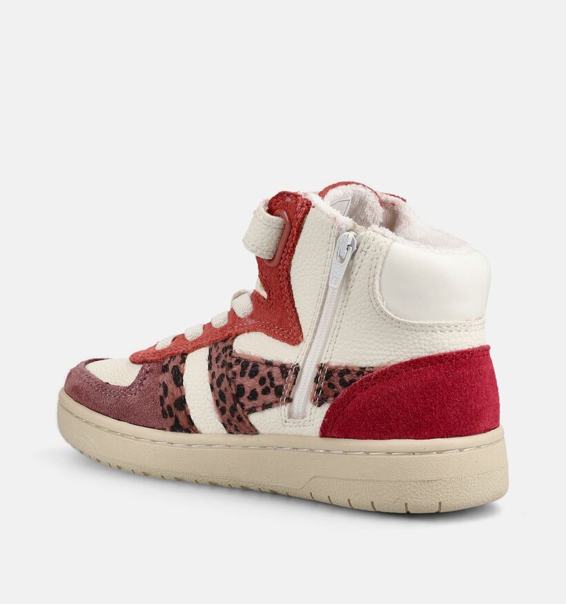 Gola Tallon Safari Strap Baskets montantes en Blanc/Rouge pour filles (376291) - pour semelles orthop&eacute;diques