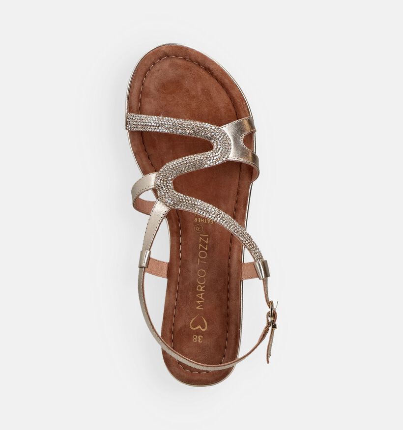 Marco Tozzi Sandales plates en Or pour femmes (371852)