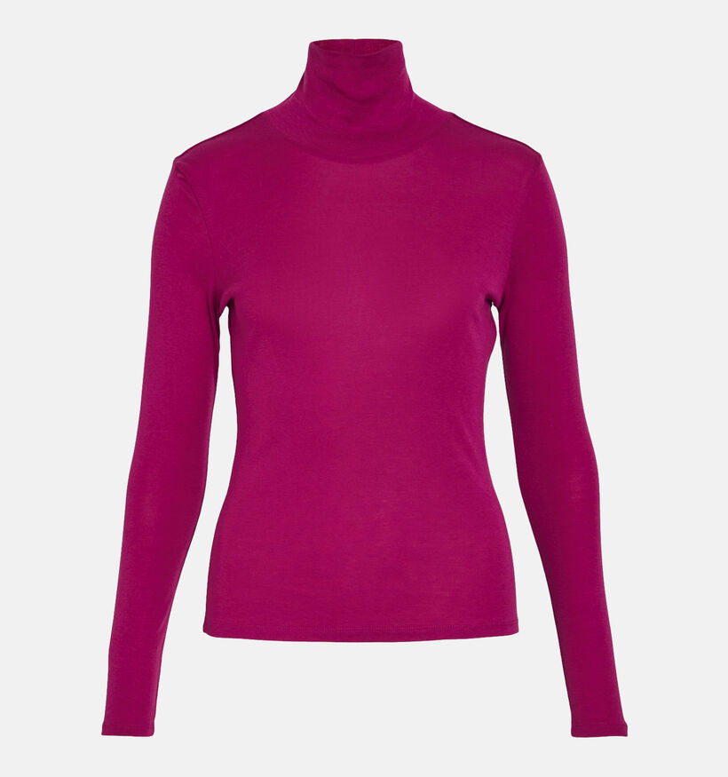 Vila Jolini T-shirt avec col roulé en Fuchsia pour femmes (349448)
