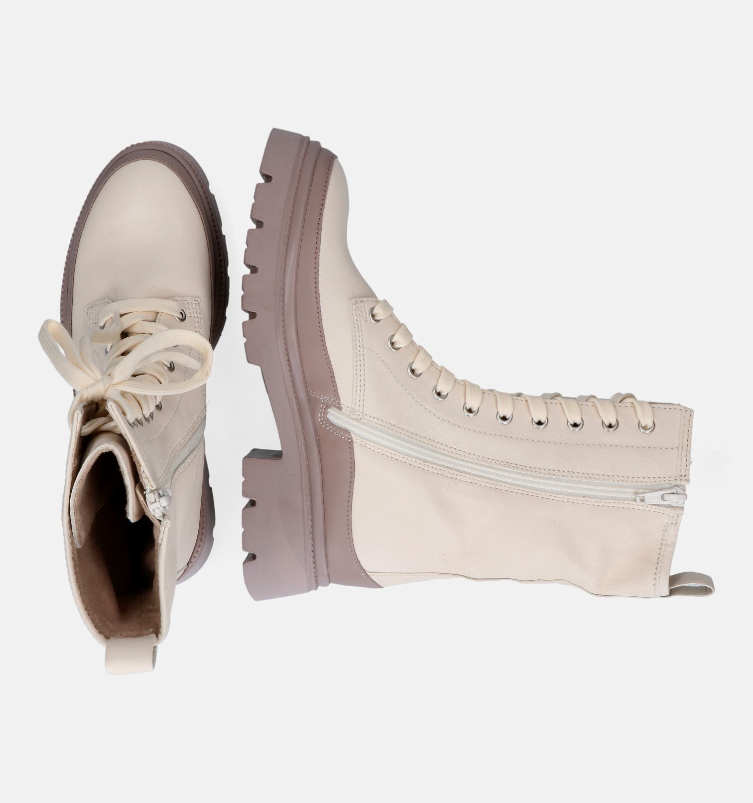Gabor Best Fitting Ecru Veterboots Dames Laarzen Online op TORFS.BE