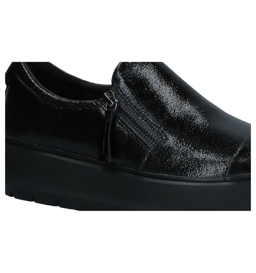 Geox Chaussures slip-on en Noir en cuir verni (223029)
