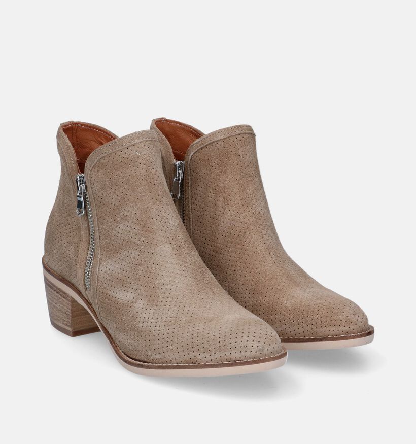 Signatur Bottines à talons en Taupe pour femmes (319809)