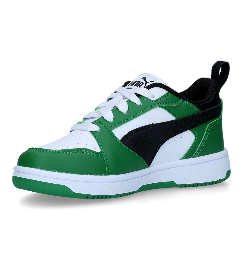 Puma Rebound V6 Witte Sneakers voor jongens, meisjes (326487)