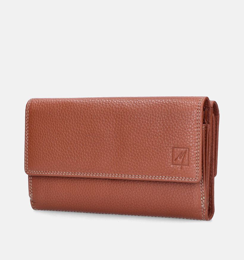 Label M Porte-monnaie à rabat en Cognac pour femmes (358849)