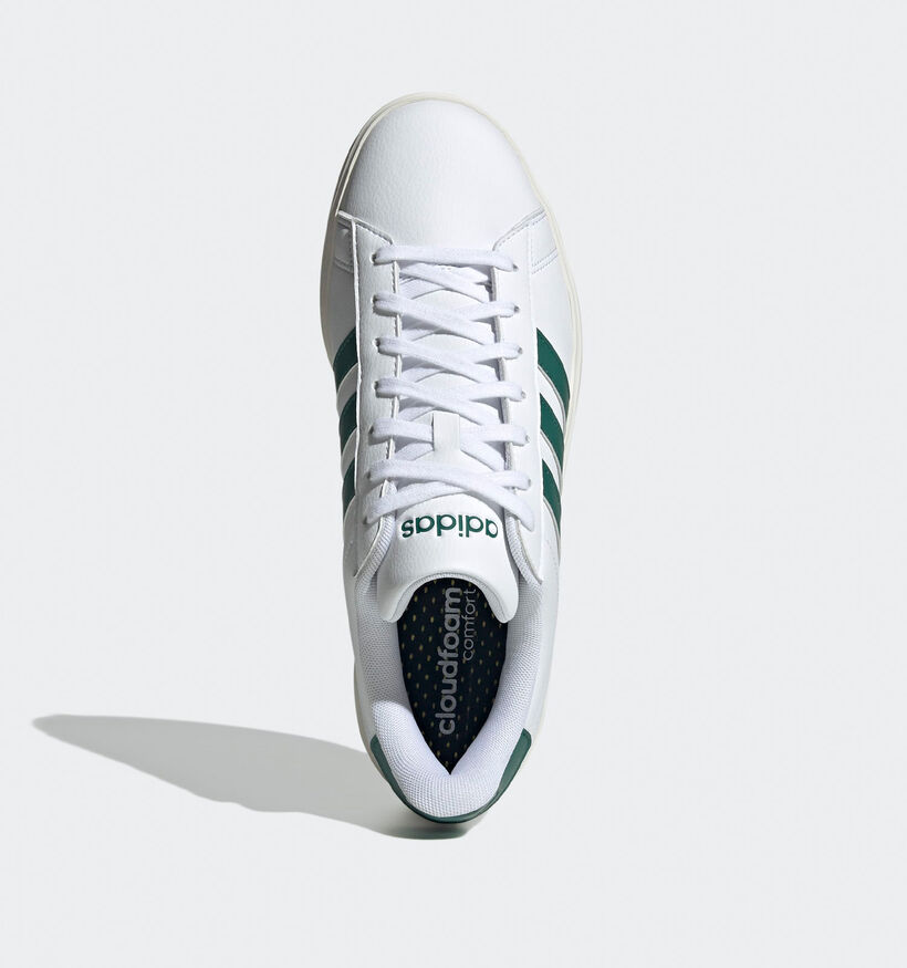 adidas Grand Court 2.0 Baskets en Blanc/Vert pour hommes (359489) - pour semelles orthopédiques