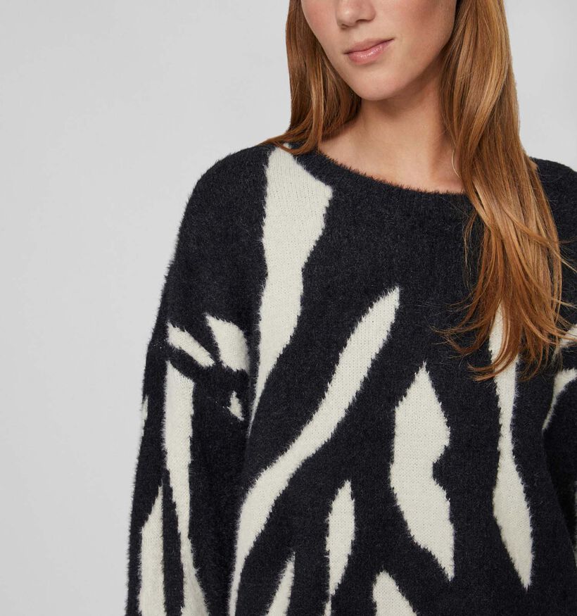 Vila Juli Zwarte Gebreide fluffy trui voor dames (328879)