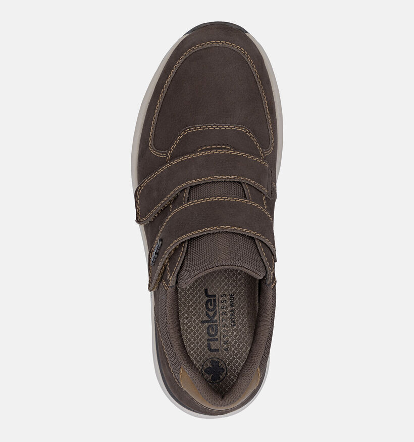 Rieker Antistress Chaussures plates en Brun fonc&eacute; pour hommes (376520) - pour semelles orthop&eacute;diques