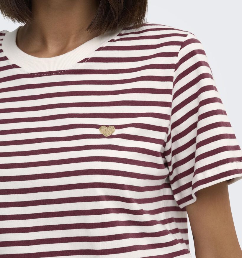 JDY Pisa Gestreepte Rode/Witte T-shirt voor dames (385812)