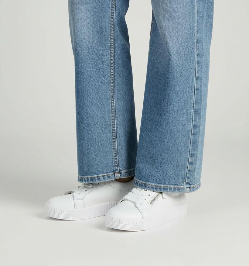 Gabor Witte Rits-veterschoenen voor dames (368351) - geschikt voor steunzolen