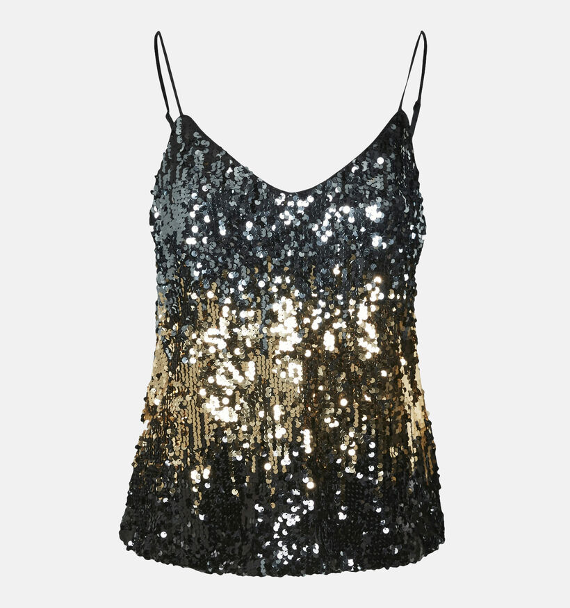 Vero Moda Ria Débardeur à paillettes en Noir pour femmes (349419)