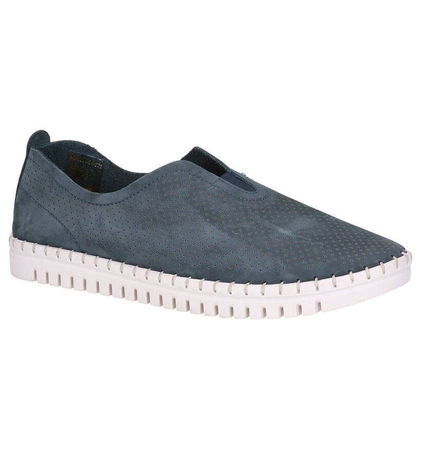 Tamaris Blauwe Instappers in nubuck (277351)