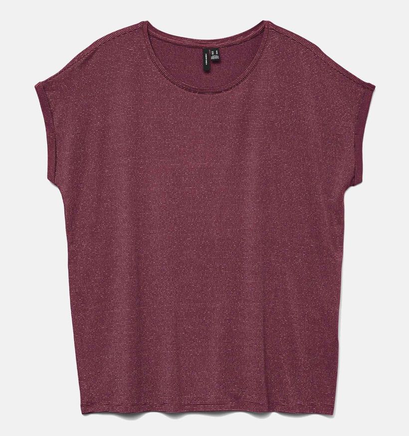 Vero Moda Lava Glitter Bordeaux T-shirt voor dames (381310)