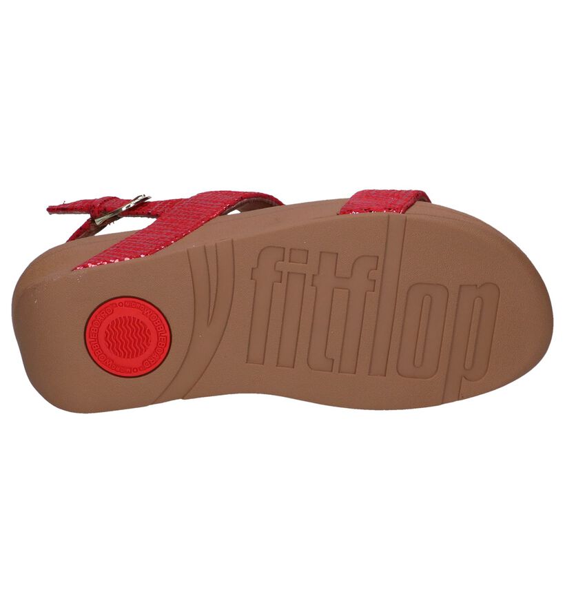 FitFlop Sandales compensées en Rouge foncé en daim (240171)