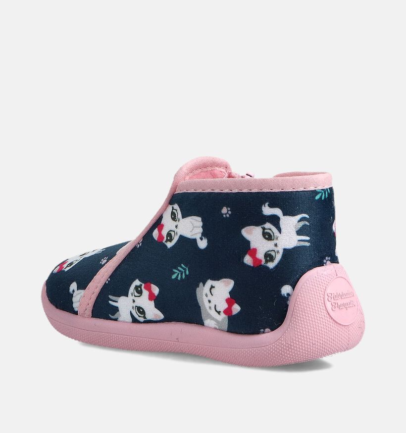 Milo & Mila Pantoufles fermées en Bleu pour filles, garçons (364917) - pour semelles orthopédiques