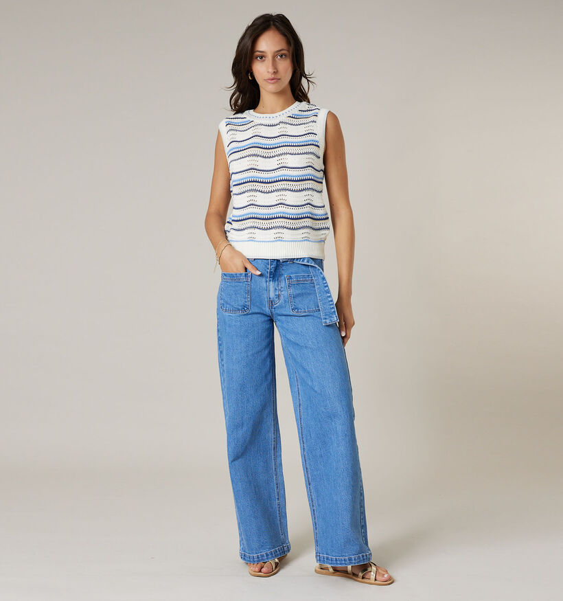 Deeluxe Original Serjine Witte/Blauwe Gilet voor dames (369759)