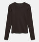 Vero Moda Curve Chloe Donkerbruine T-shirt met Lange Mouwen voor dames (381438)