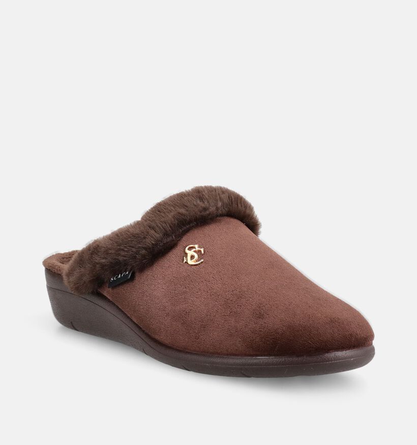 Scapa Homewear Donkerbruine Pantoffels voor dames (380848)