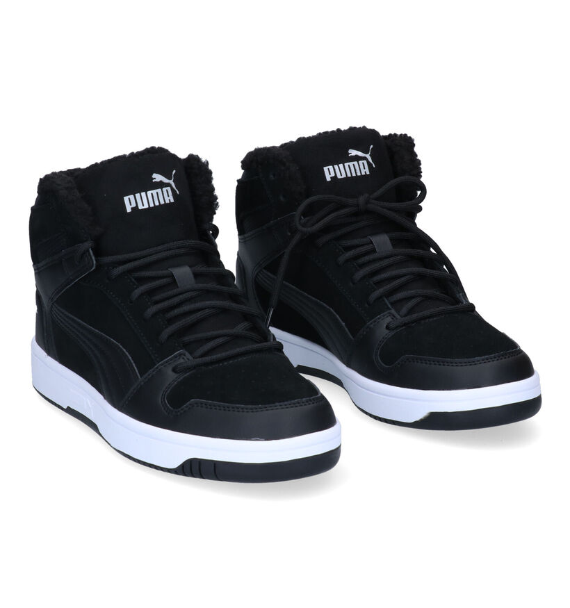 Puma Rebound Zwarte Sneakers voor jongens (311412)