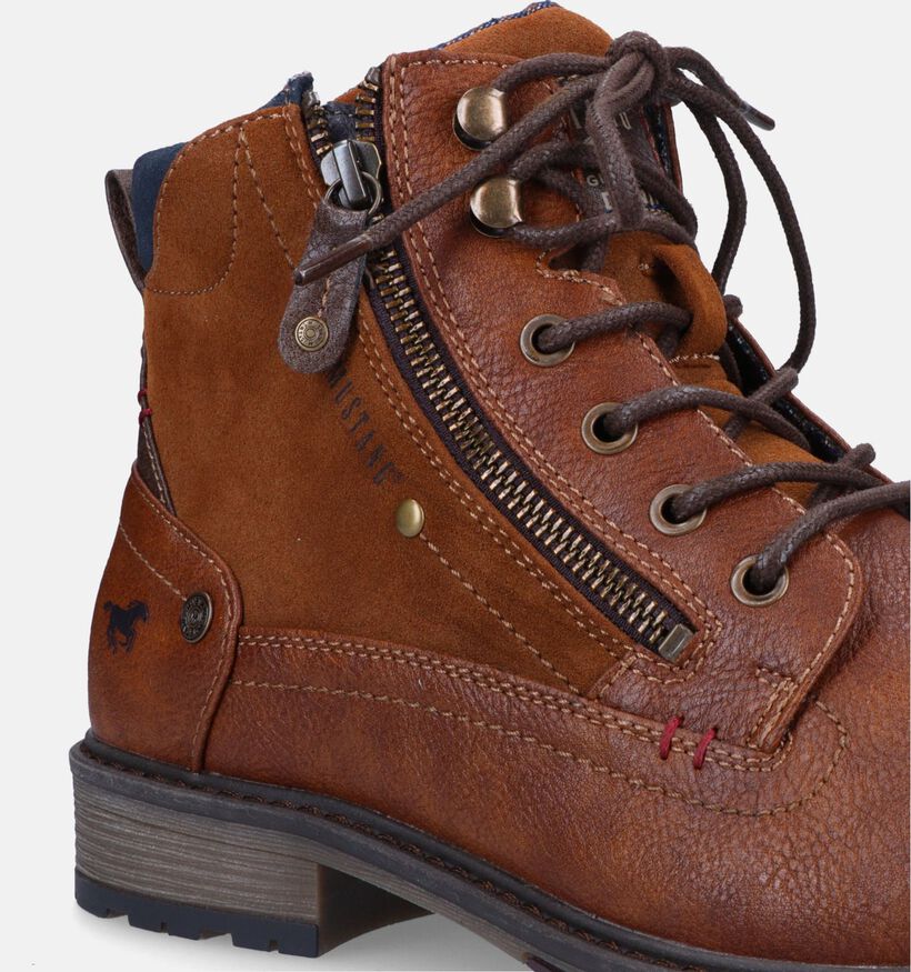 Mustang Boots à lacets en Cognac pour hommes (329588)