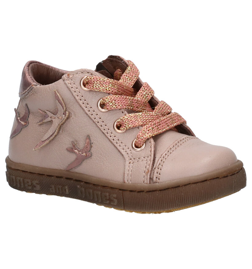 STONES and BONES Sual Chaussures en Blanc/Rose en cuir (267237)