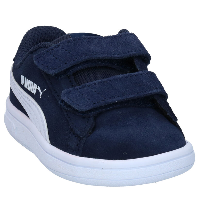 Puma Smash Blauwe Sneakers in leer (288262)