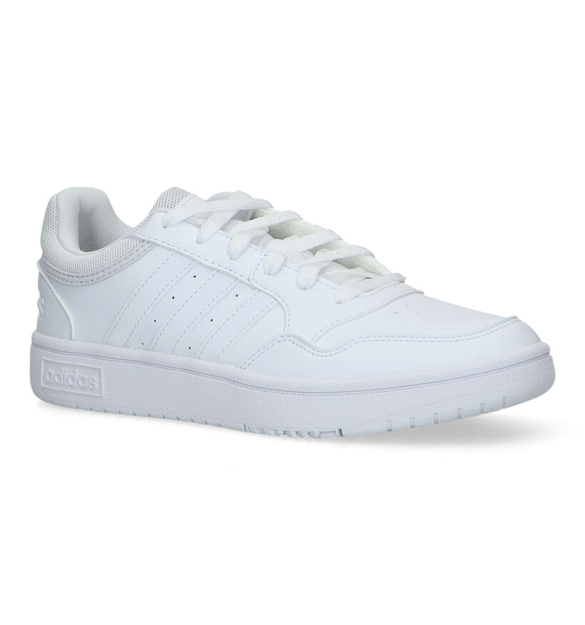 adidas Hoops 3.0 Witte Sneakers in kunstleer (318794)