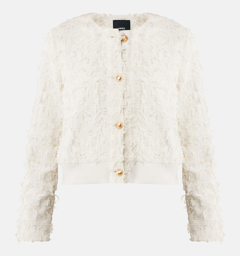 Mexx Veste bomber courte en tweed en Beige pour femmes (353214)