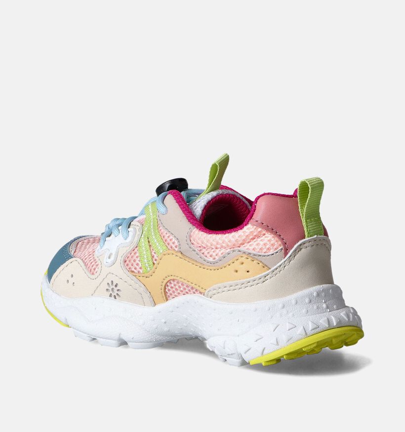 Naturino x Flower Mountain Yamano 3 Baskets en Rose pour filles (357544) - pour semelles orthopédiques
